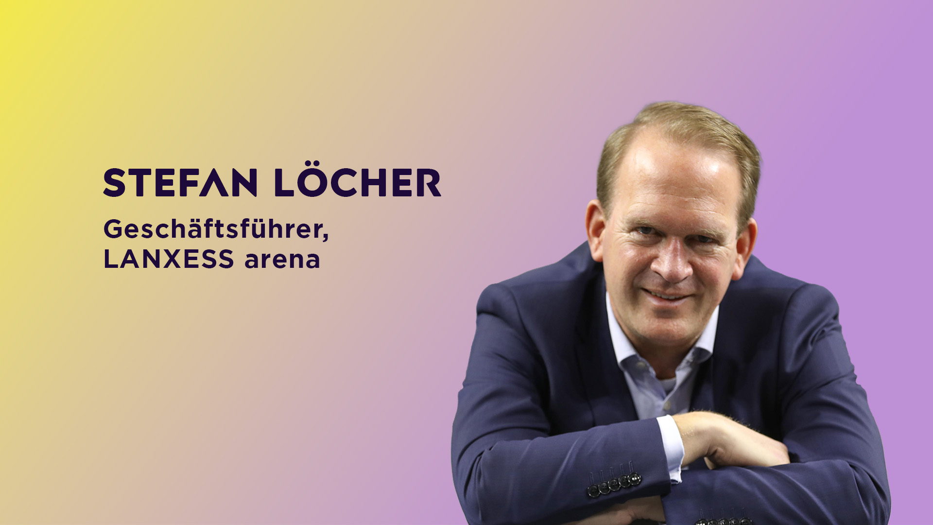 Speaker Stefan Löcher von LANXESS Arena für ECR iN MOTiON